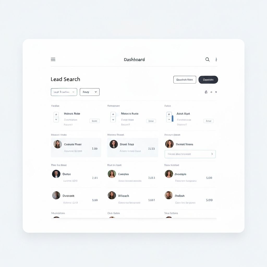 Dashboard de búsqueda de leads B2B